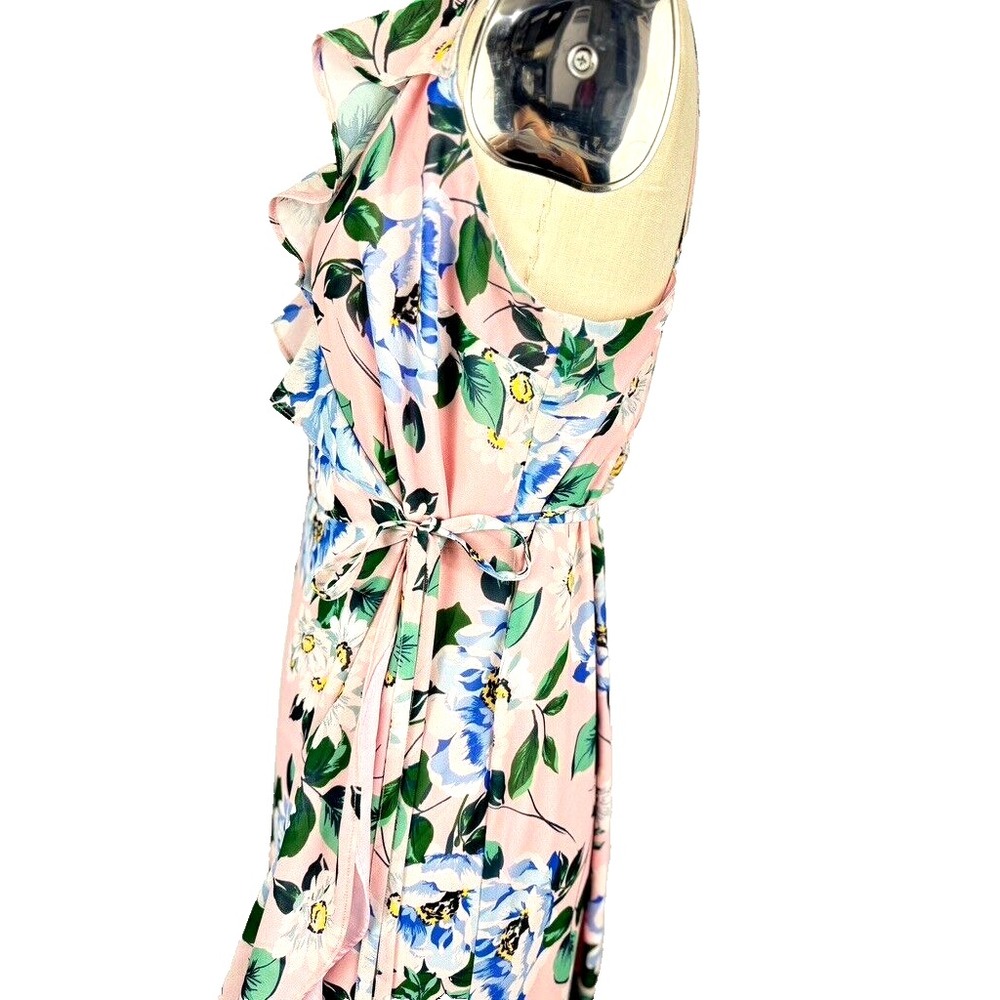 Yumi Kim Meadow Wonder Garden Blush Maxi Wrap Dress L Floral Sleeveless Wedding - Picture 8 of 11